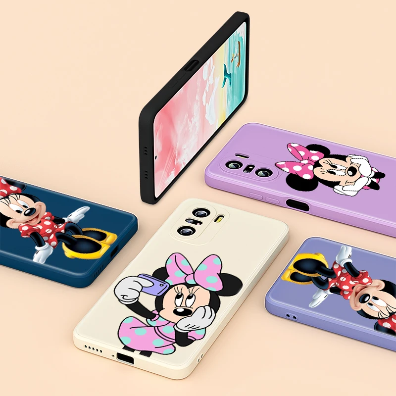

Liquid Silicone Soft Cover Minnie Mouse For Xiaomi Redmi 9 9A 9AT 9C 9T 8 8A 7 10X K40 K30 K30S Prime Phone Case