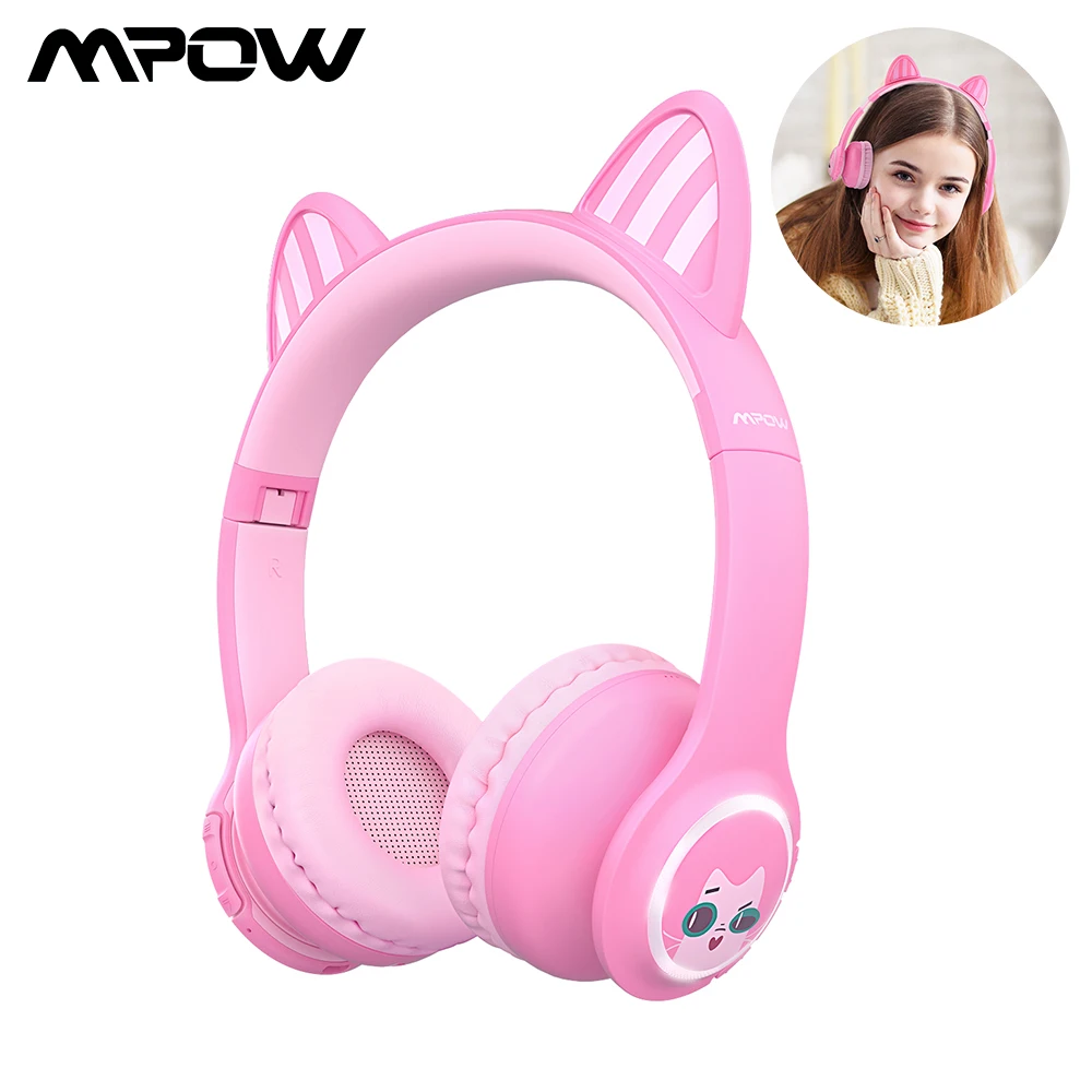 Mpow Bluetooth 5 0 беспроводные наушники детские с ограничением громкости светодиодный