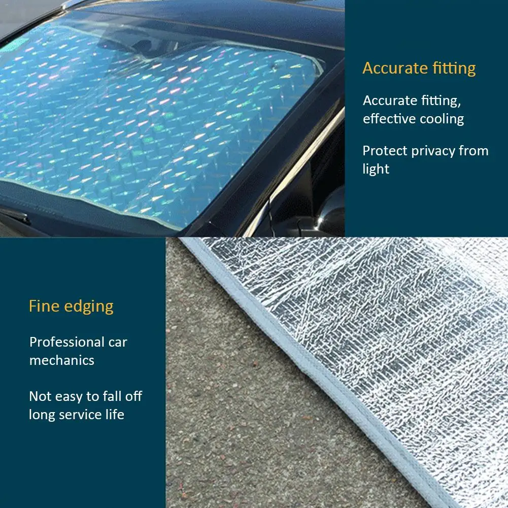 

Car Covers Car Sunshade Front Thickening Laser Season Sun UV-Protection Visor Car SUV Off-road Sun Visor Windshield Sunshade