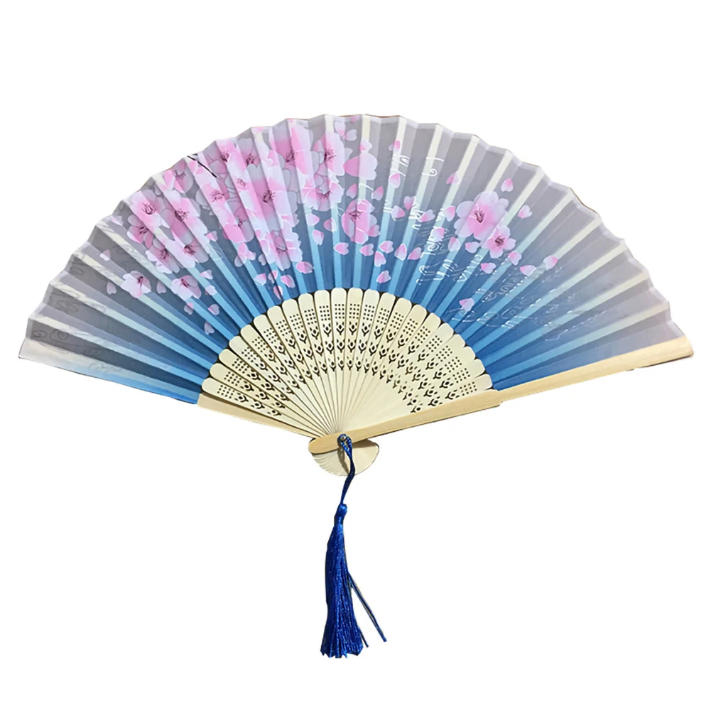 

Hand Fan Folding Hand Held Flower Fan Summer Vintage Bamboo Chinese Dance Party Pocket Gifts Wedding Colorful Dropshipping