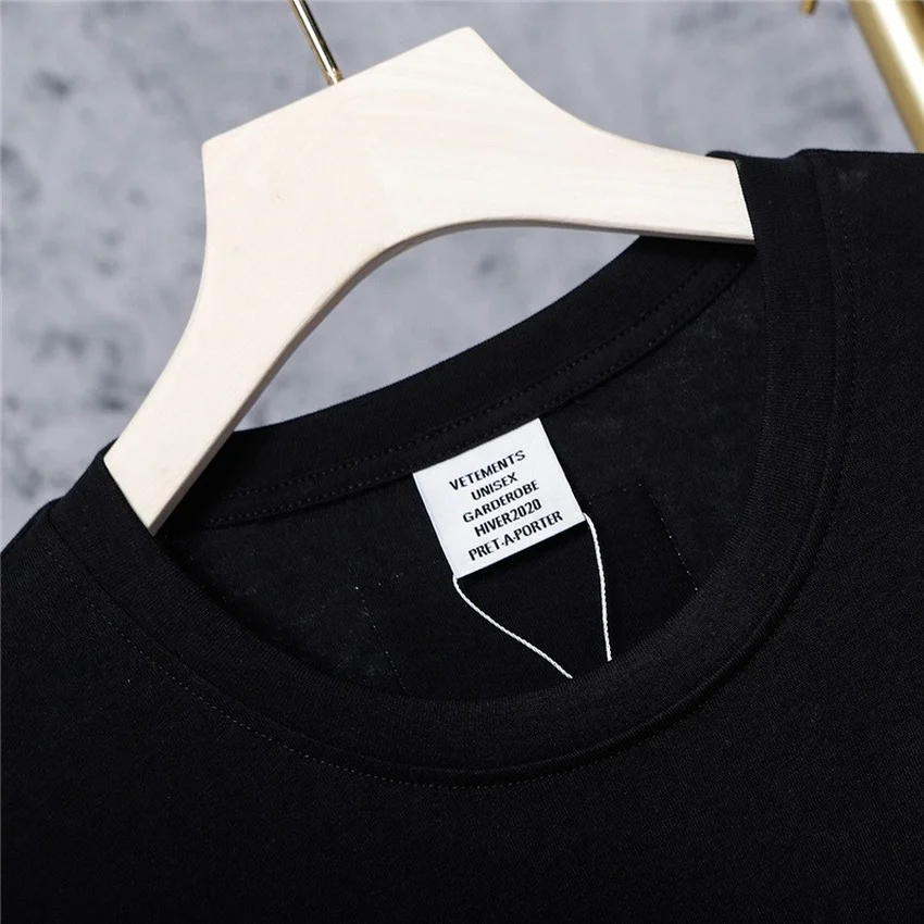 

Black Vetements T-shirt Men Women Postmark Mark Vetements T shirt VTM Track Tops Tee Short Sleeve