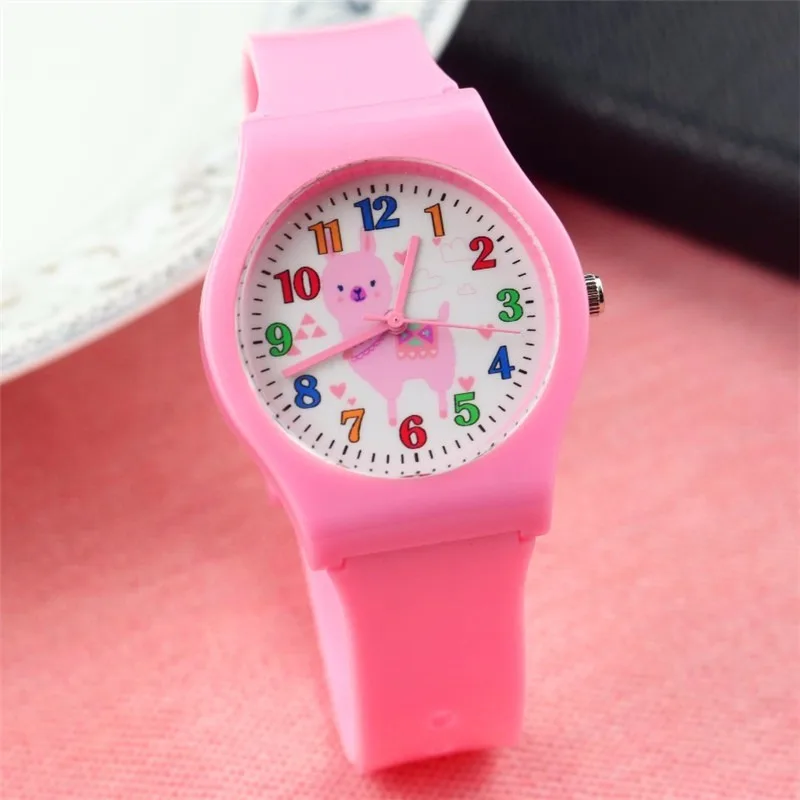 2021Children jelly table male and female students simple cute alpaca animal quartz silica gel wrist watch | Наручные часы