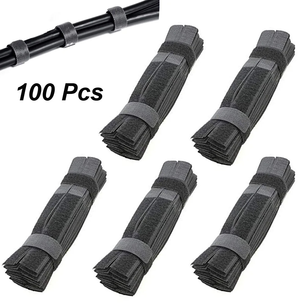 100 шт. нейлоновые магические кабельные стяжки многоразовые Органайзер крюк и