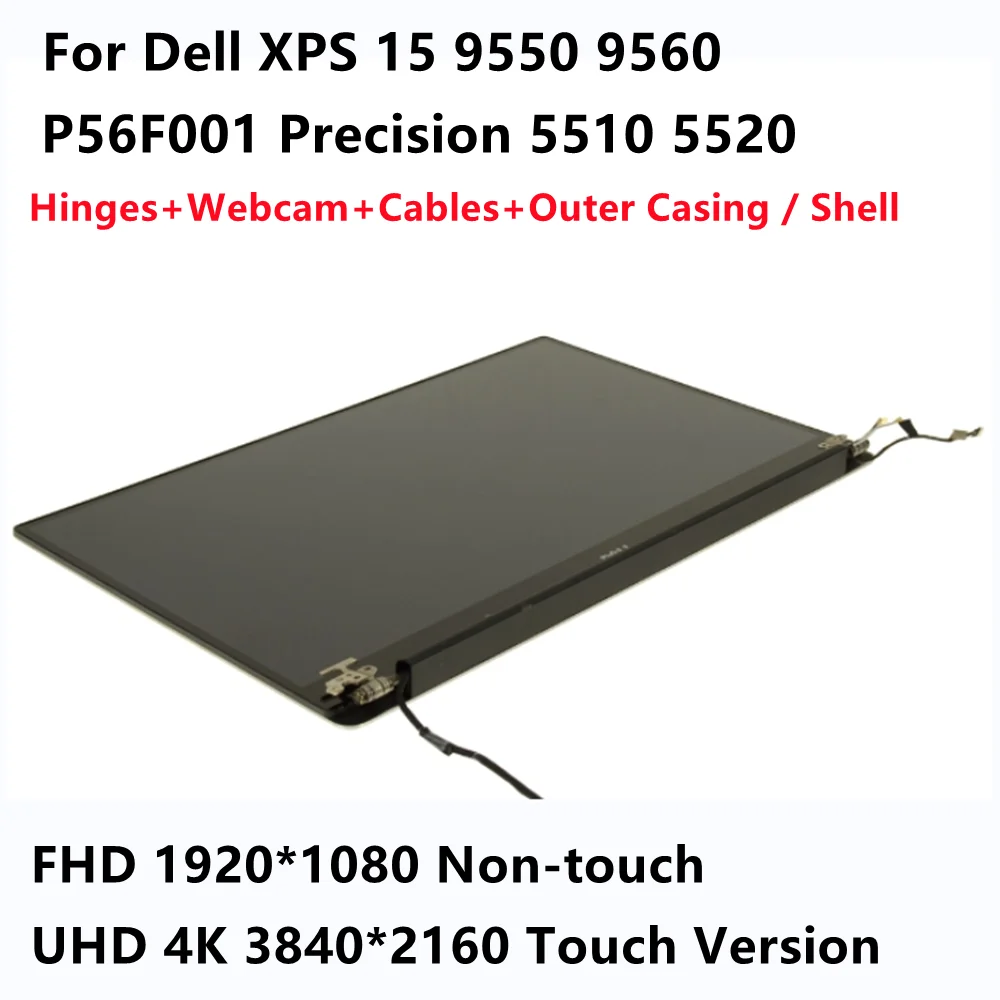 

For Dell XPS 15 9550 9560 Precision 15 5510 5520 P56F 15.6" LCD Touch Screen UHD 4K Display Complete Assembly HHTKR / FHD 74XJT