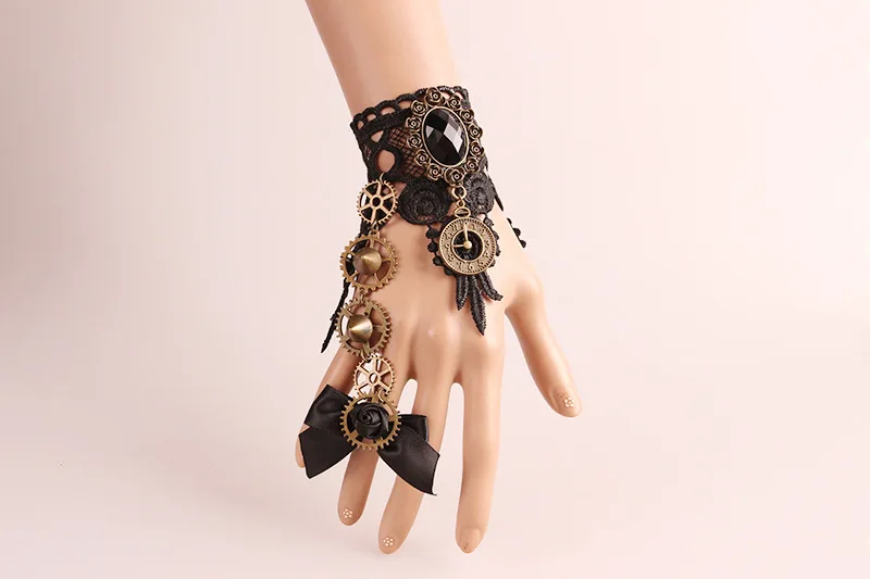 Перчатки женские кружевные без пальцев в стиле стимпанк | Тематическая одежда и