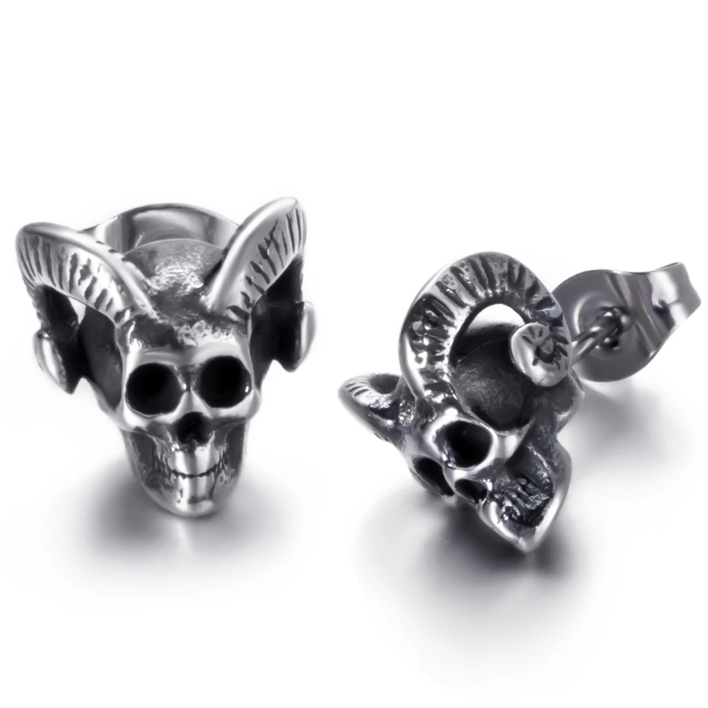 Серьги-гвоздики Baphomet в виде козы сатаны сигила светящегося дьявола демона из