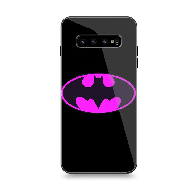 Чехол для телефона Стекло для samsung A10 A20 A30 A40 A50 A60 A70 S7 край S8 S9 S10 плюс Чехол Marvel Бэтмен логотип
