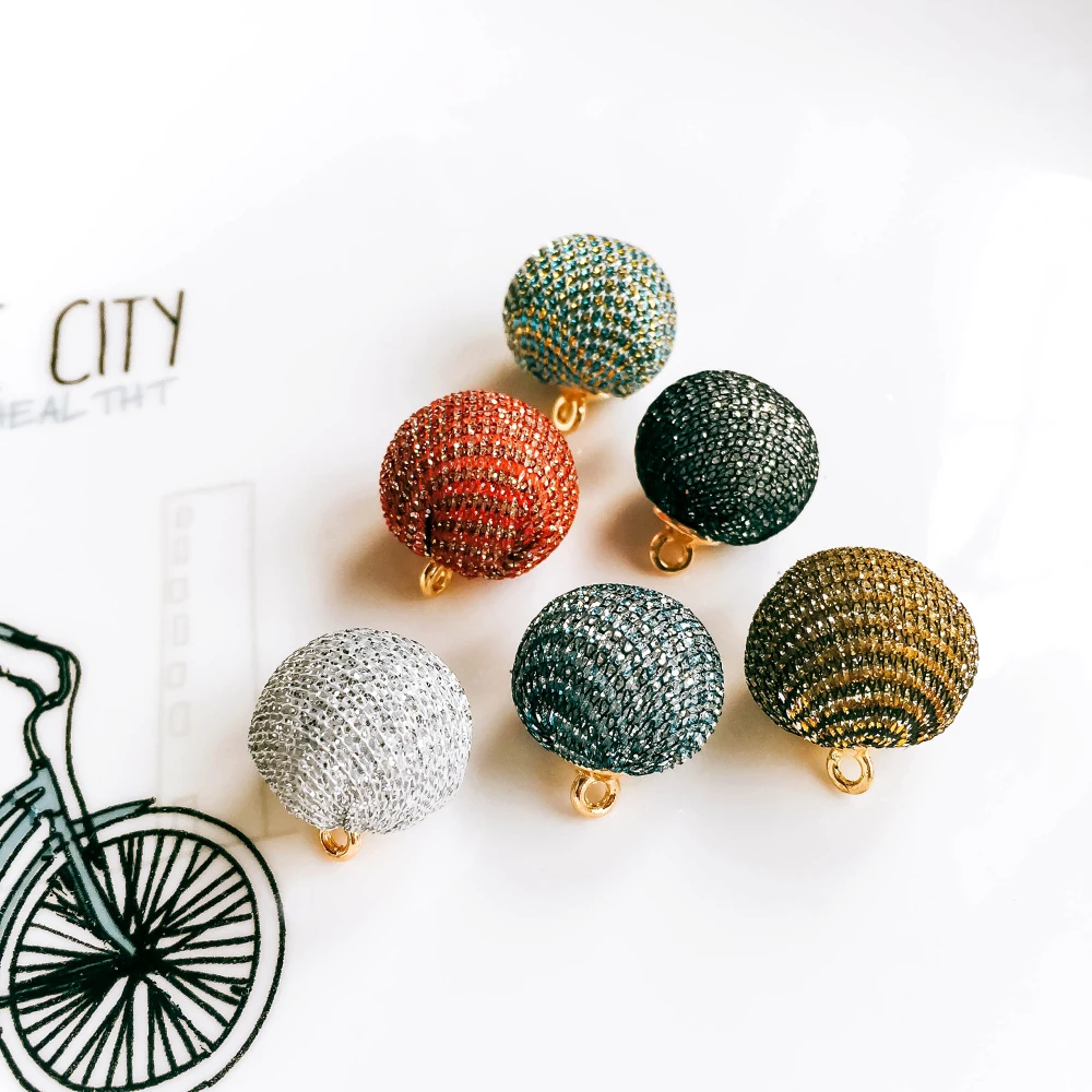 

ZEROUP Shining Ball Eardrop Pendant Charms Earrings Accessories Supplies for Jewelry Finding Diy Material 10pcs