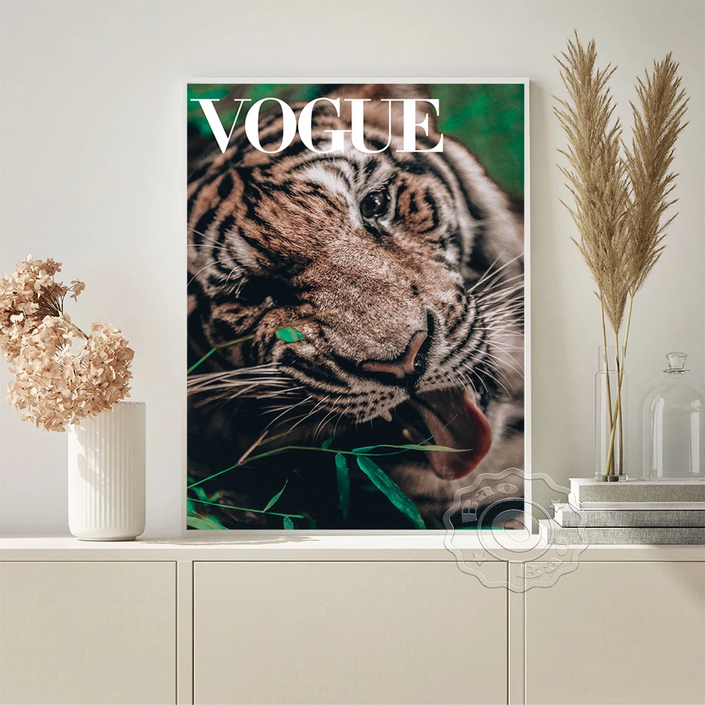 

Vogue Animal Portrait Art Prints Poster Modern Photography Tigeg Canvas Painting Lounge Office Studio Wall Picture Home Decor