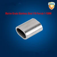 hq mf01 stainless steel 316 marine grade wire rope oval ferrule sleeve wire rope clip clamp for 1 10mm wire rope cable