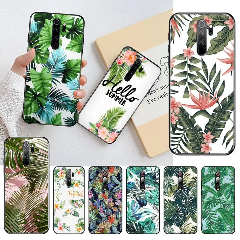 

Palm tree Leaves Plant Flower TPU black Phone Case Cover Hull for Redmi 8A Note 9 8 8T 7 6 6A 5 5A 4 4X 4A Go Pro