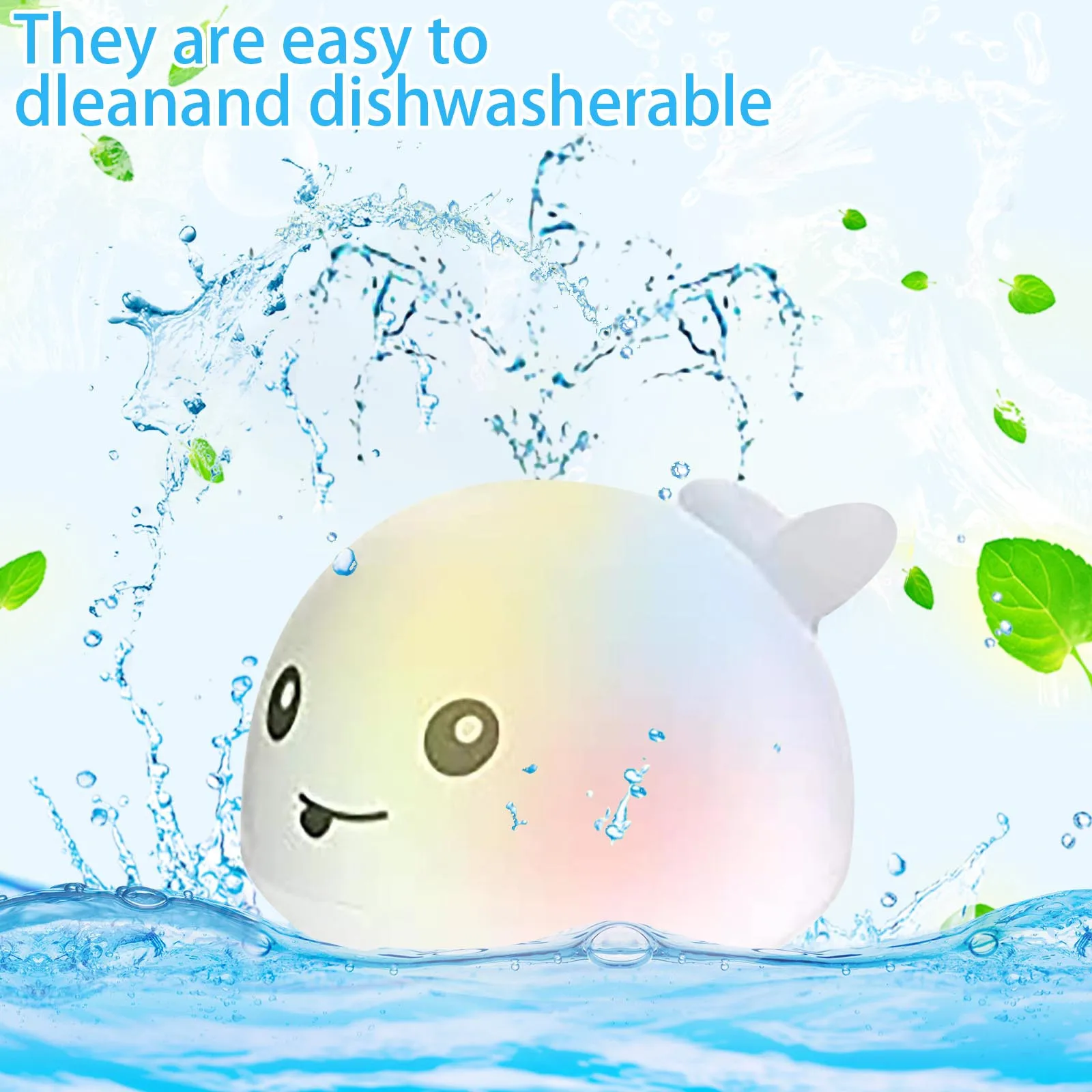 

New 2021 Hot Kids Baby Cute Cartoon Whale Floating Spraying Water Bath Toys Spout Spray Shower Bathing Swimming Bathroom Toy