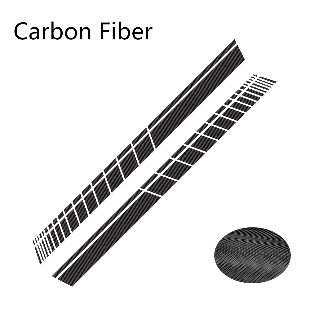 Carbon Fiber 2 шт Автомобильный боковой Стикер на автомобильную юбку длинная полоса Автомобильная виниловая пленка стикер Тюнинг автомобиля Универсальные наклейки в виде царапин автомобильные аксессуары - Название цвета: Carbon Fiber