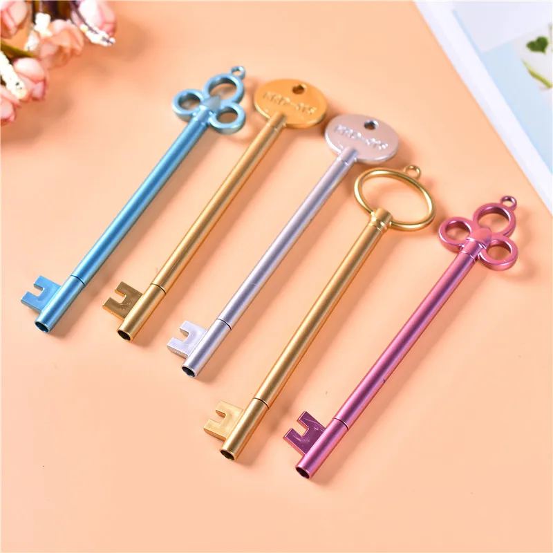 

Retro Key Neutral Pen Student Cartoon Cute Signing Writing Pen Creative Plastic Fountain Pens Wholesale Office Stationery