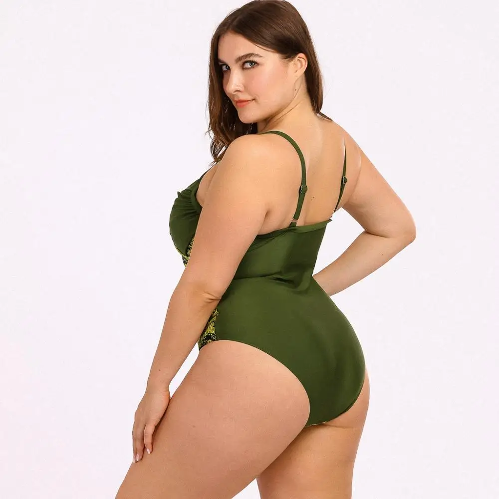 Сексуальный сдельный купальник большой Размеры принт купальники Для женщин