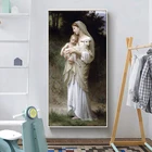 Абстрактные постеры и принты с изображением Иисуса и Девы Марии для украшения гостиной, портрет, холст, живопись