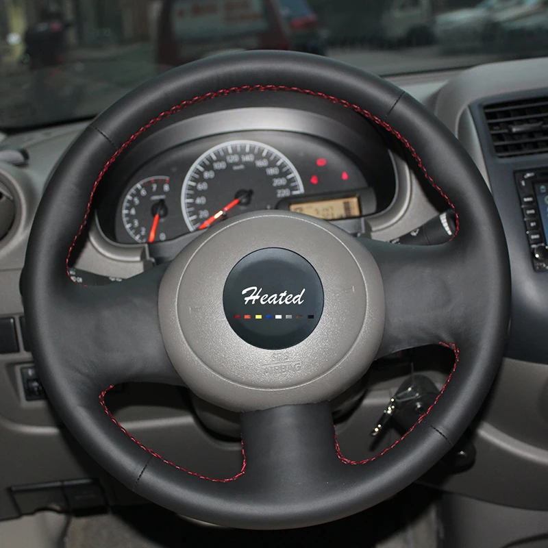 Чехол на руль для Nissan March Sunny Versa 2013 Almera прошитая вручную оплетка из микрофибры и