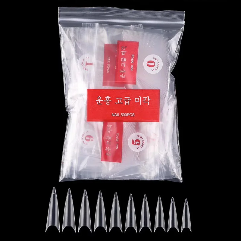 500 шт. супер длинные искусственные ногти балерины заостренные искусство ногтей
