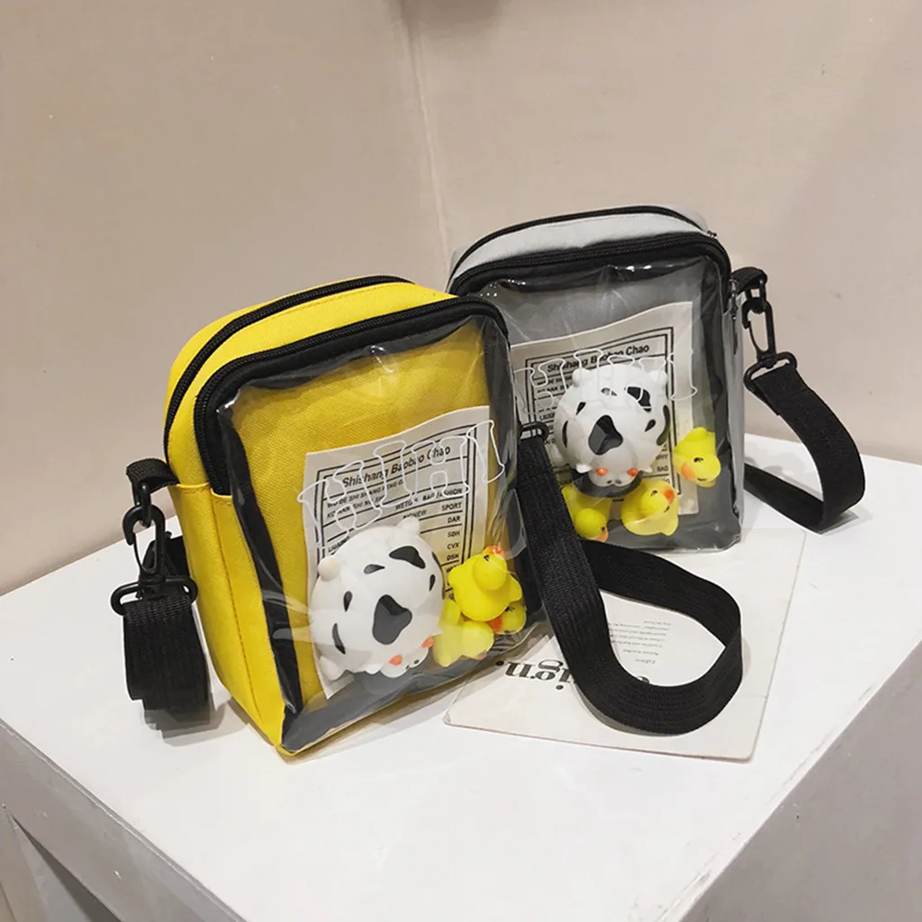 Женская квадратная сумка модные милые парусиновые с милым мультяшным рисунком