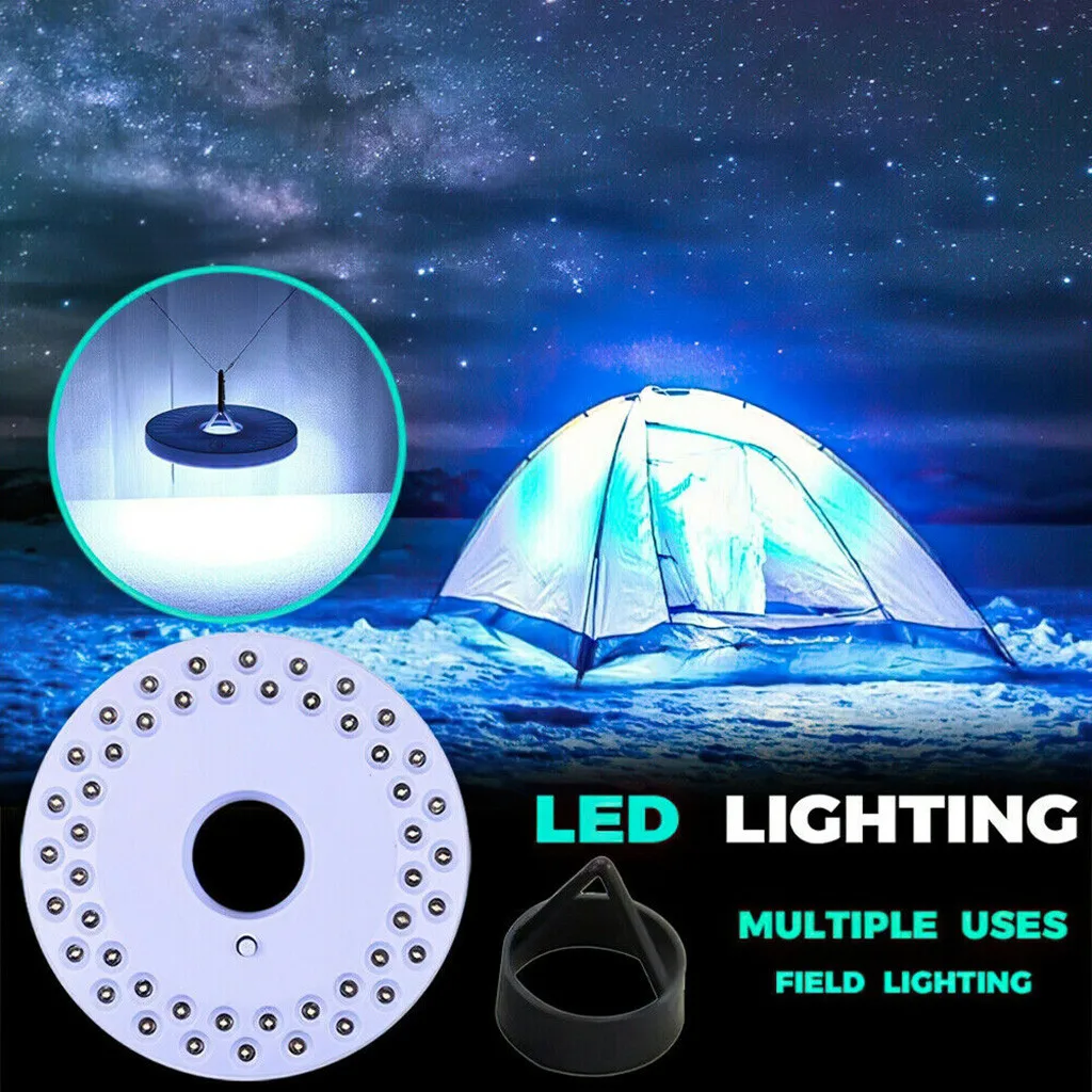 

48 LED Outdoor Camping Torch Hanging Night Light Umbrella Tent Lamp for Hiking Fishing Climbing Illuminating Disc Hanging Light