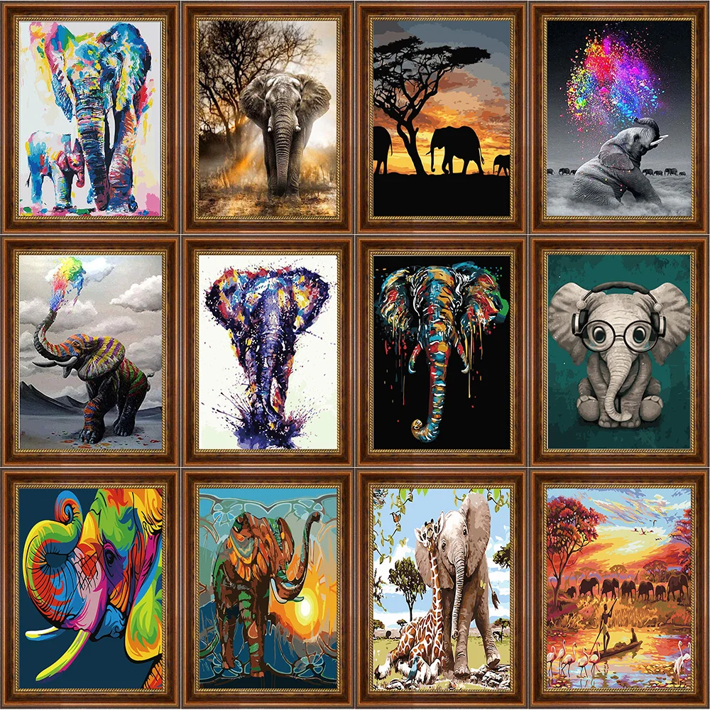 Набор для рисования по номерам на холсте слон животные|Картины номерам| |