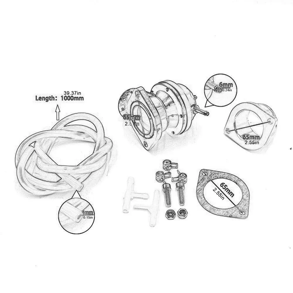 Универсальный турбо выдувной клапан типа RS Регулируемый 25psi BOV выдувный адаптер