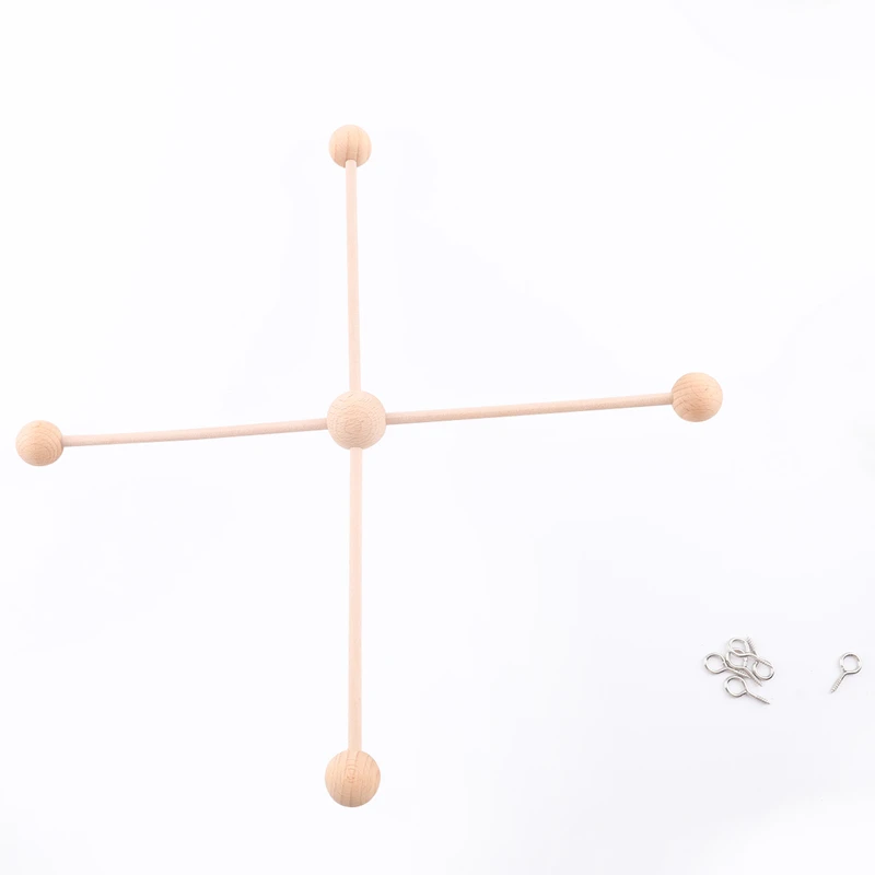 Baby Toys Wooden Baby Rattles Mobile Wool Ball Wind Chimes Bell Toys For Nerbown Bed Hanging Tent Decor Nursing Baby Products