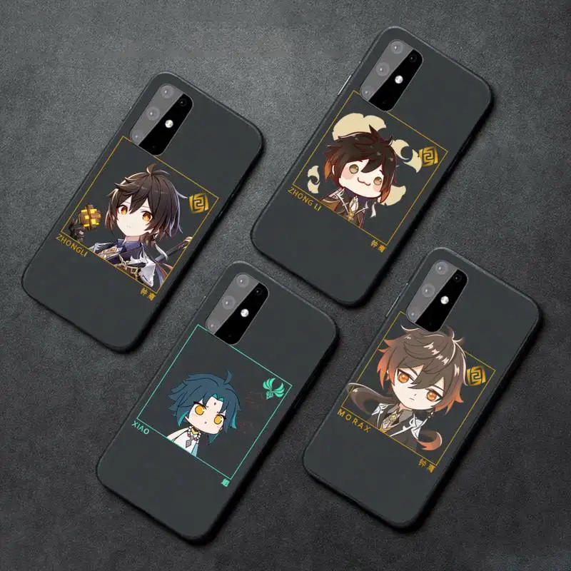 

Genshin impact zhongli xiao hutao Phone Case For Samsung A32 A51 A52 A71 A50 A12 A21S S10 S20 S21 Plus Fe Ultra