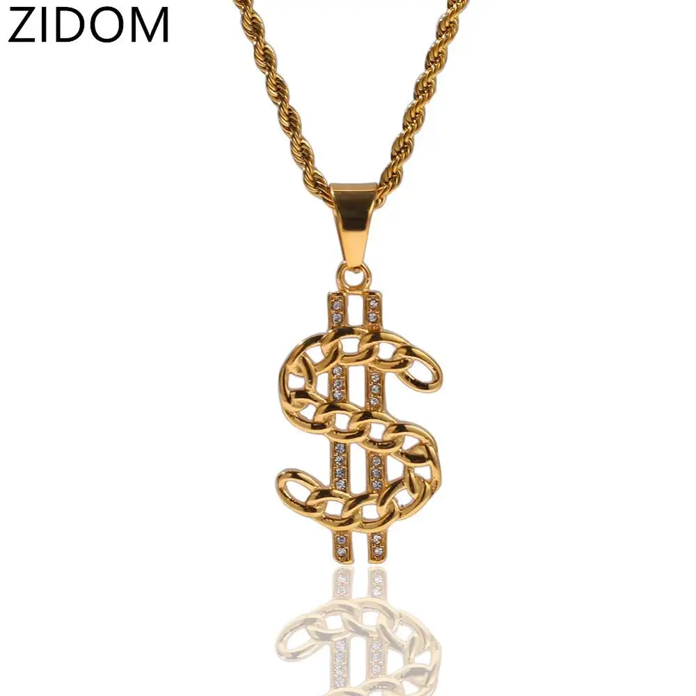 Мужские ожерелья с подвеской в виде доллара стиле хип-хоп | Украшения и