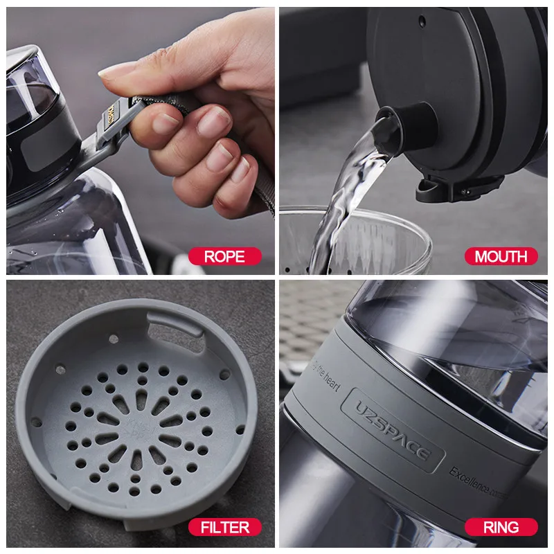 

Tea Drink Water Bottle Bottles Free Sport Shaker Tour Portable BPA Ecofriendly Plastic Outdoor 500/1000ml Fruit Leakproof Bottle