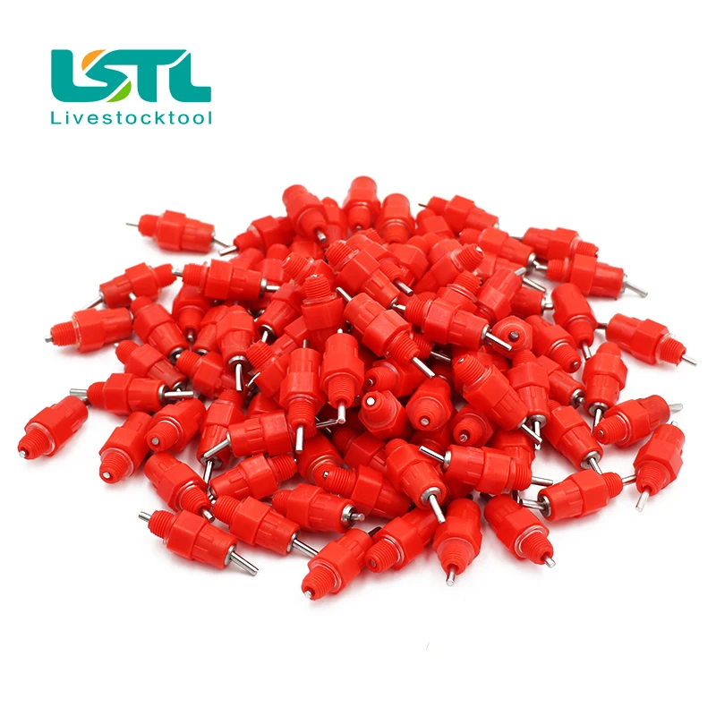 Соска поилка для кормления домашней птицы 100 шт. кур с углом 180 и 360 товары