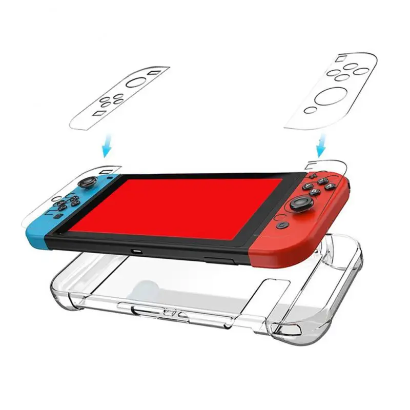 Жесткий чехол для защиты от падений ПК Nintendo Switch NS NX прозрачный с кристаллами
