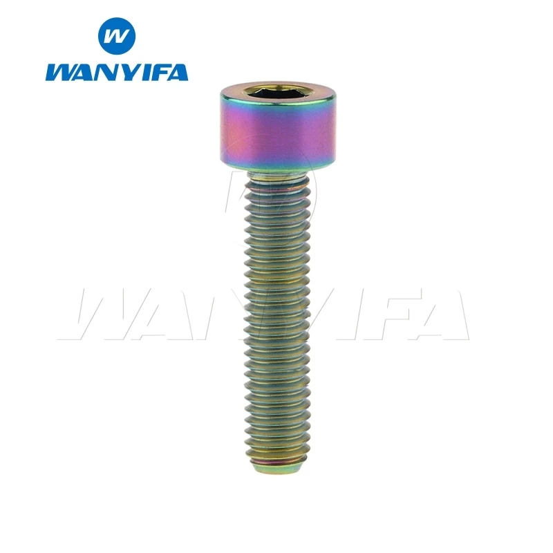 M5x25 Rainbow Wanyifa M5 x от 10 до 12 лет, 16, 18, 20, 25 30 35, 40 45 50 55 60 мм Винт С Титановым болтом клеймо для Велосипедный вынос руля велосипедный крепеж - Цвет: M5x25 Rainbow