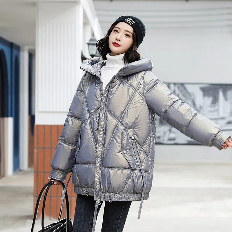 

Куртка женская зимняя с капюшоном и длинным рукавом, на молнии