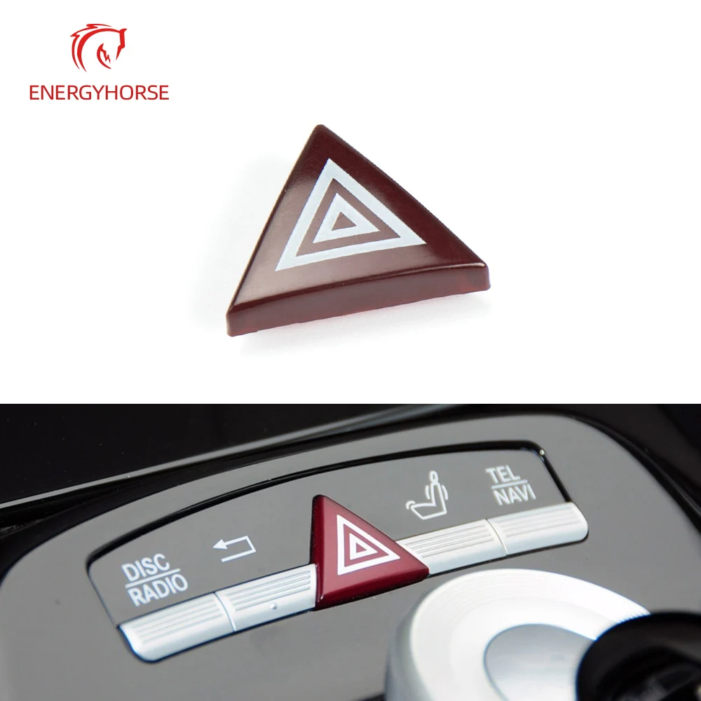 

For Benz W221 Red Car Hazard Light Switch Button Cover Auto Emergency Flasher Switch Shell for Mercedes S Class S300 2006-2013