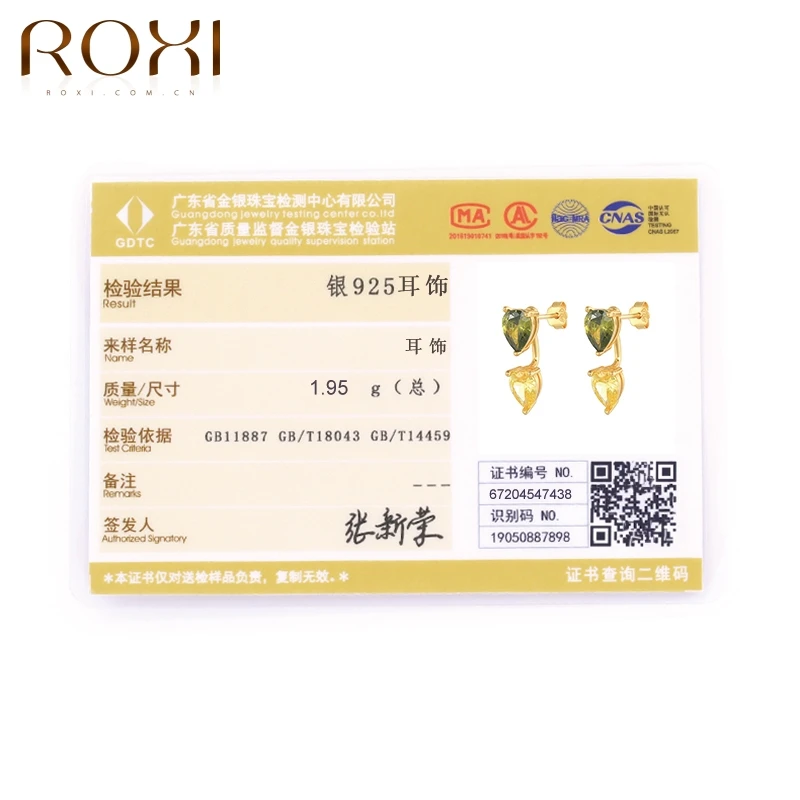 

ROXI Small Water Drop Zircon Earrings For Women 925 Silver Jewelry Ear Piercing Stud Earrings Party Jewelry Pendientes Kolczyki