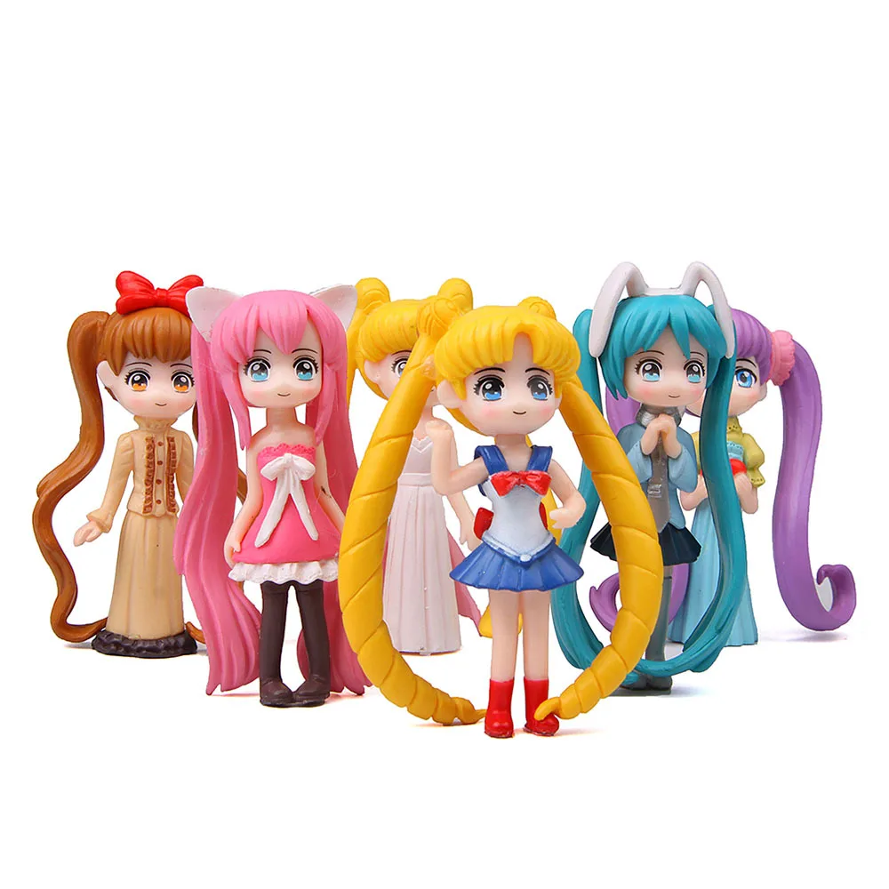 6 шт./компл. Сейлор Мун Цукино Usagi принцессы серинити ПВХ Фигурки Коллекционная