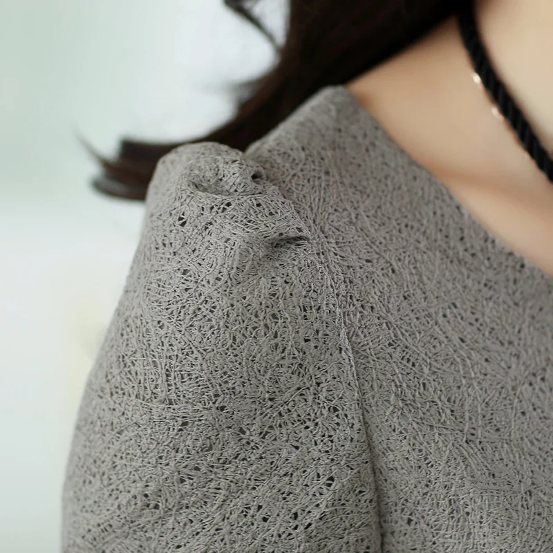 Женская винтажная блузка с длинным рукавом кружевная рюшами черного или белого