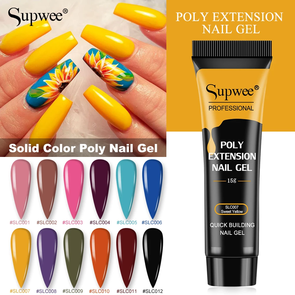 

SUPWE 15ml Nail Gel Quick Building Acrylic Color Jelly Gel Finger Extension UV Fast Extension Gel Polish For Nails Art Painting