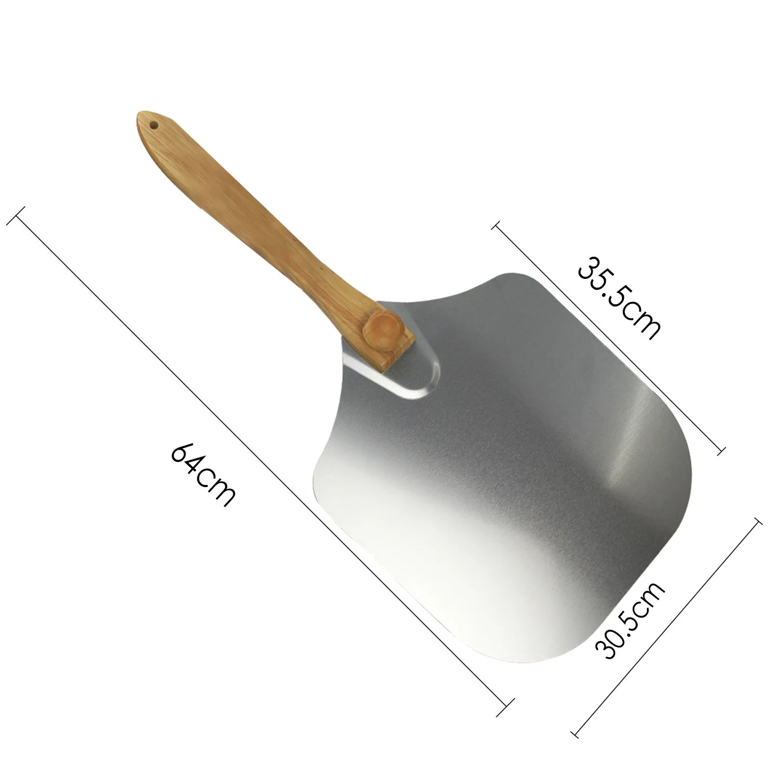 

Baking Supplies Easy To Store Foldable Fine Aluminum Metal Pizza Spatula With Wooden Handle Kitchen Accessories Kitchen Tools