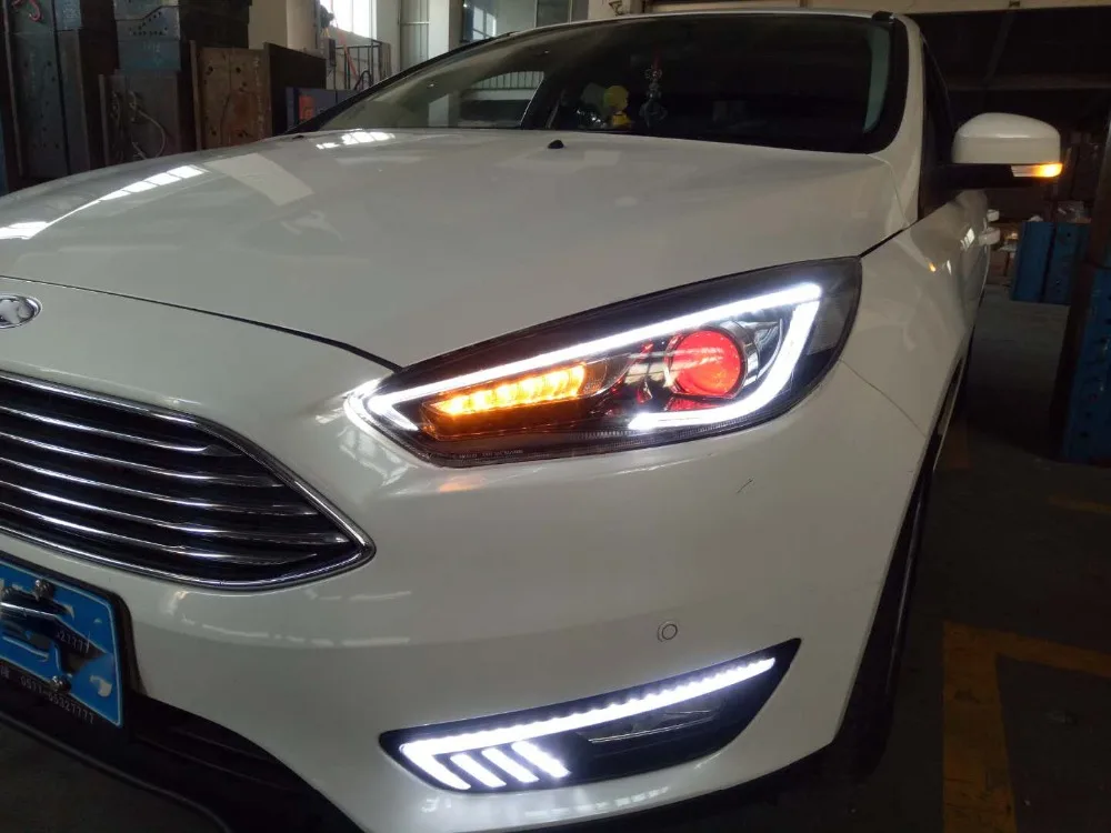 

Double LED DRL Beam Styling Headlight Turnlight For Ford Focus 2015-2017