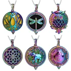 Новое красочное ожерелье для ароматерапии винтажный цветок бабочка дерево Сова эфирное масло диффузор ожерелье медальоны для парфюма подвески