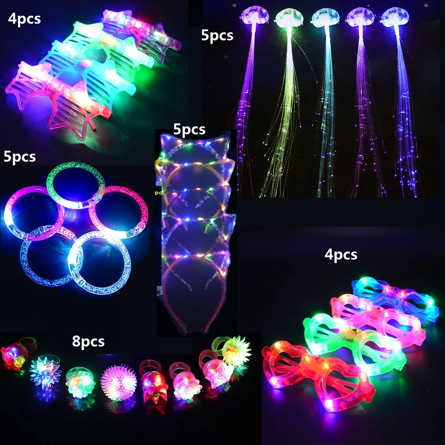 Juego de juguetes con luz LED para ni&ntilde;os, Set de 31 piezas con anillos intermitentes, pulseras de burbujas, gafas, regalo de cumplea&ntilde;os, Navidad, 2022-1