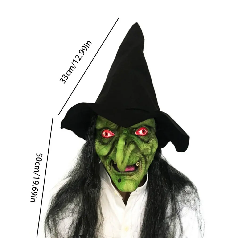 

Halloween Long Hair Grimace Mask Scary Witch Mask Clown Mask Scary Latex Tape Hat Dance Party Performance Props