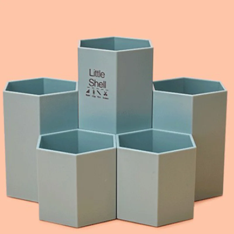 Цветной Ran школьный офисный Органайзер 5в1 сборка Шестигранная пластиковая