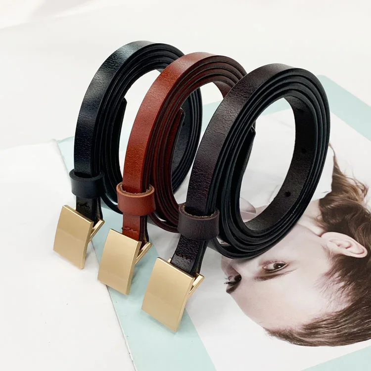 

Пояс из натуральной кожи с классической пряжкой для женщин