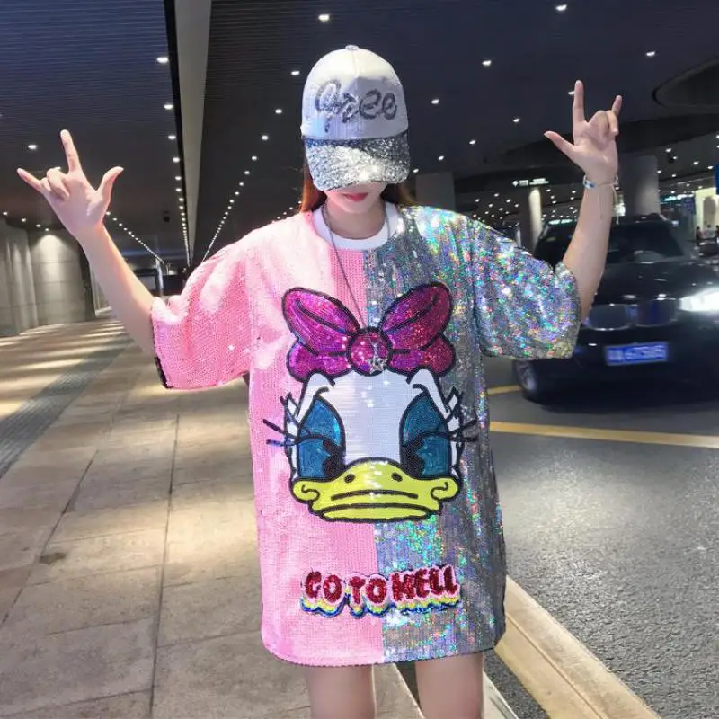 Повседневное прямое геометрическое Короткое мини платье с блестками