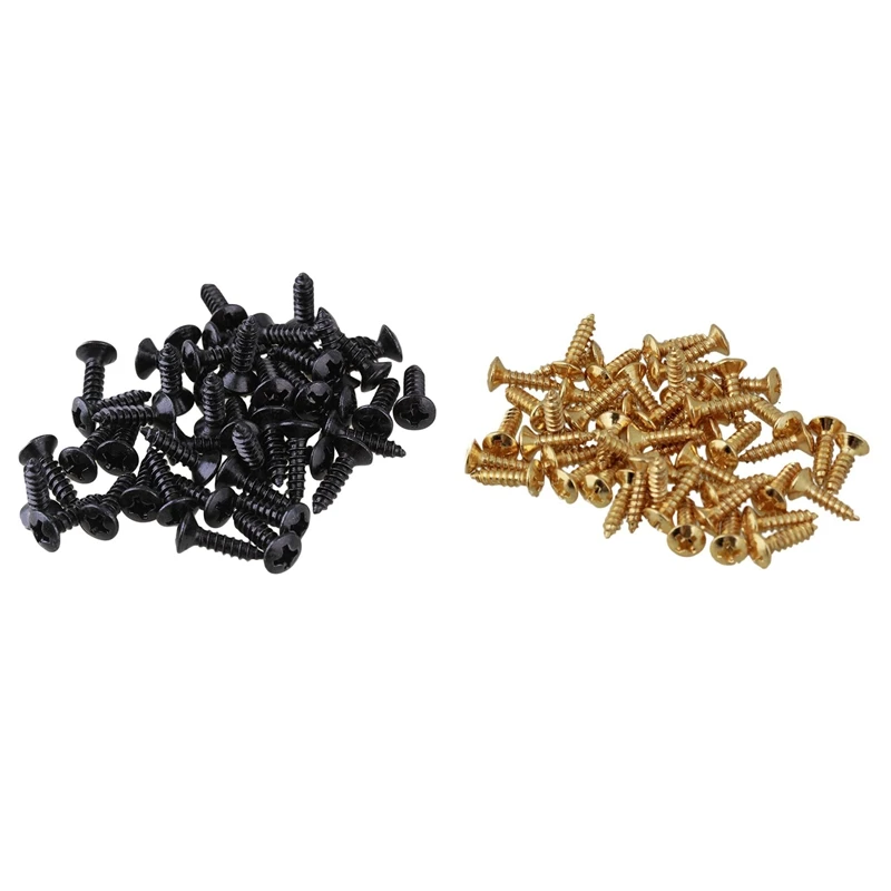 100 шт гитарные басовые винты части для скребок пластин накладки 50 золотых и