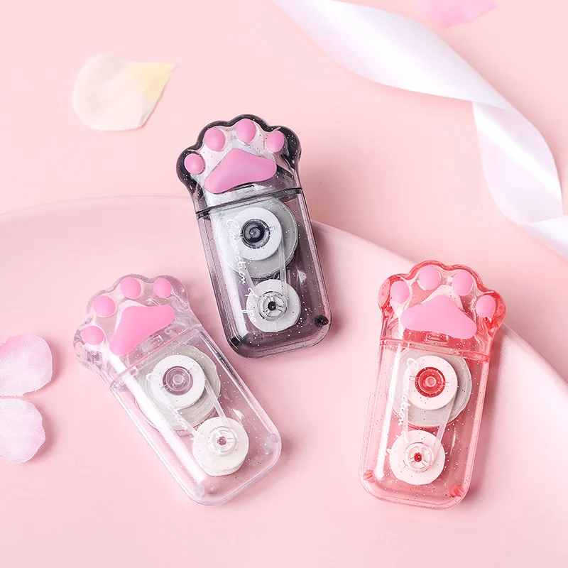

2Pcs 5mm * 6m Cute Cat Claw Correction Tape High-capacity Correction Tape Pen School Office Supplies Stationery Party Favors