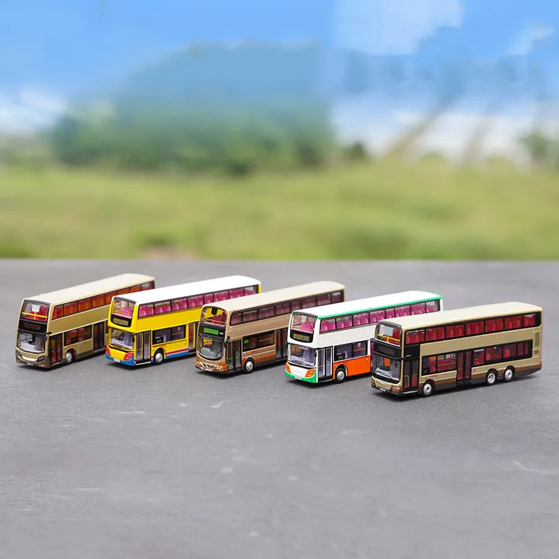 1/120 scale classic metal alloy die-cast double decker bus simulation model adult children toy collection gift family display